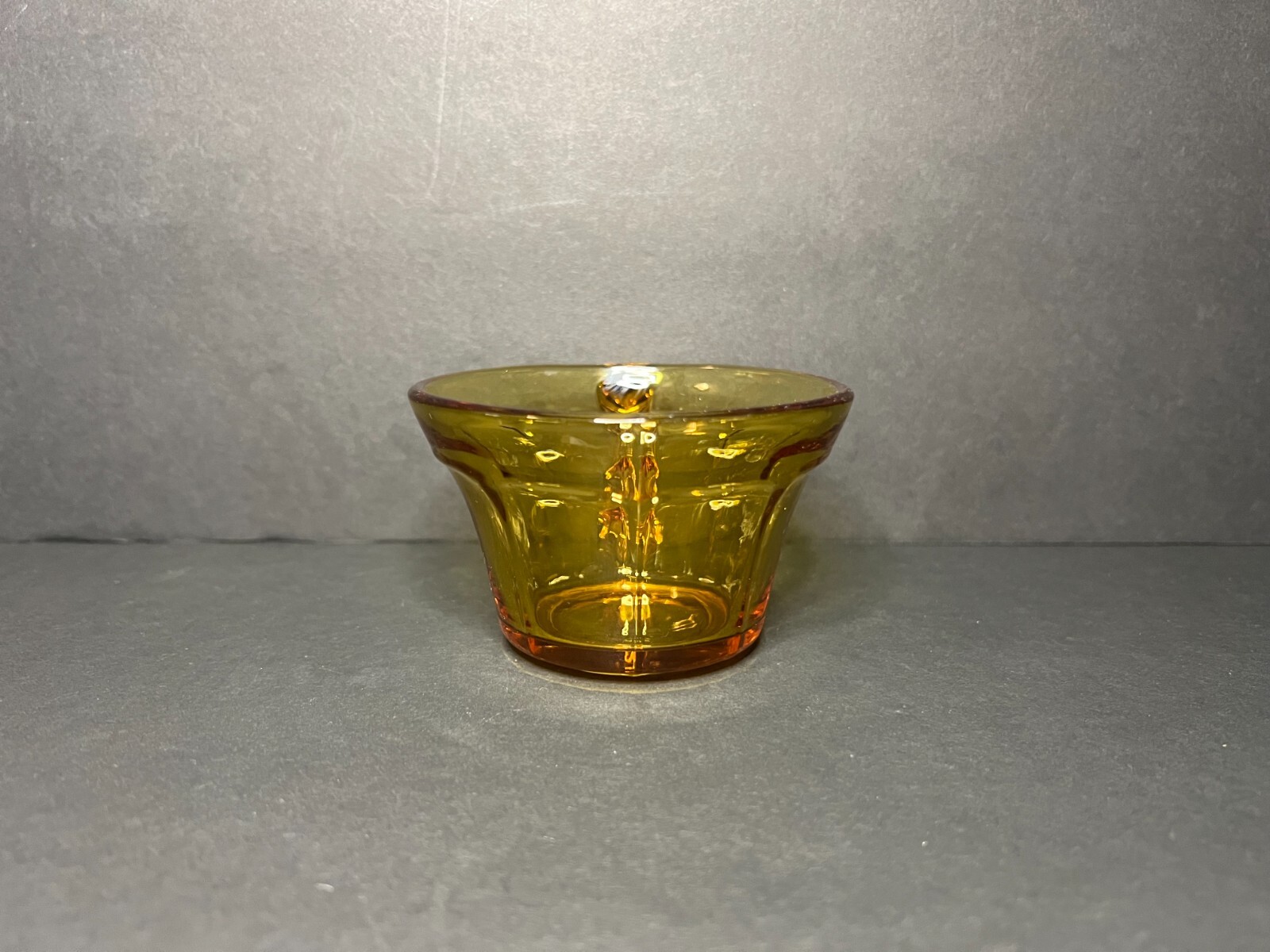 VTG 1930s Diamond Glass Co. Victory Amber Depression Glass Paneled Teacup 2.25″