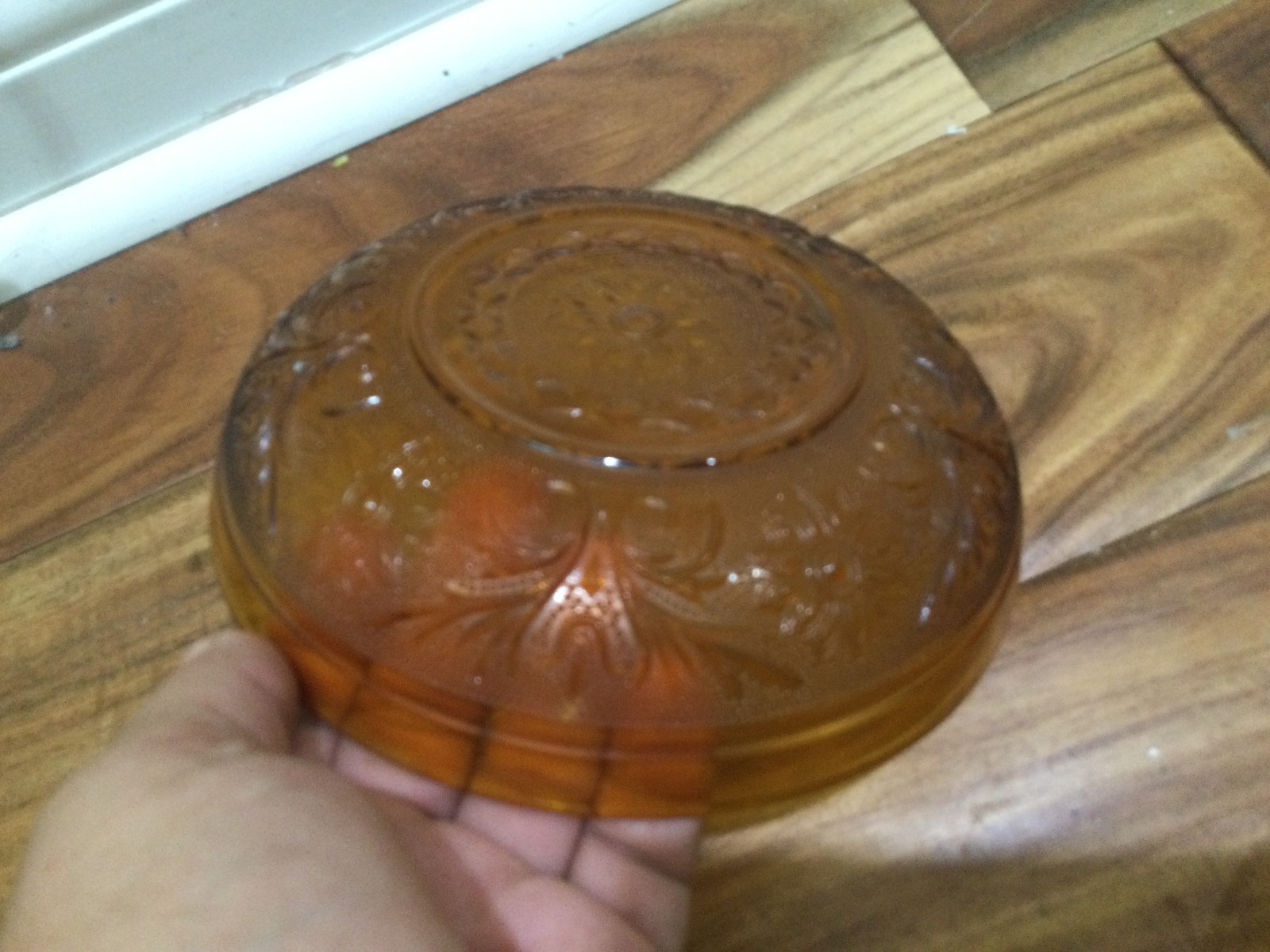 Indiana Glass Vtg Tiara glass Amber color 6.5” round bowl mint