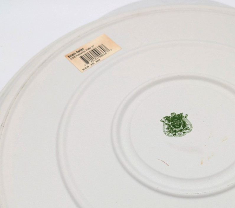 Port Meirion Cake Platter 12″ Round Botanical Garden Peony Butterflies