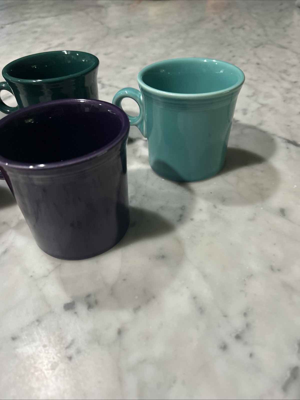 Lot of 5 Vintage Fiesta Ware Mixed Colors Coffee Mugs Cups O Ring Handle HLC
