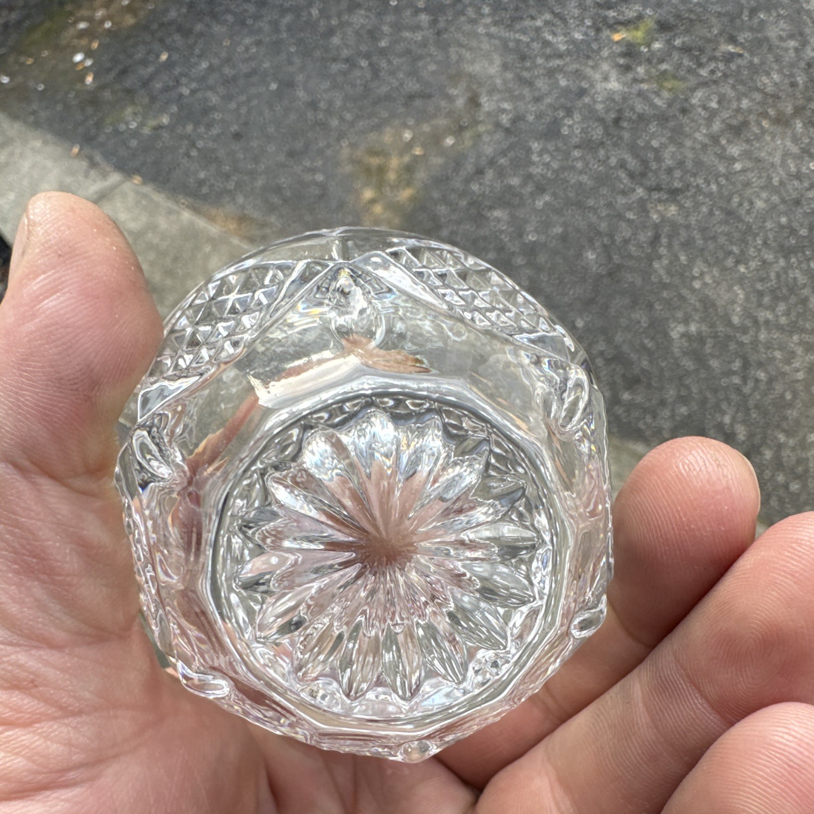 Lead Crystal 2-Piece Clear Diamond Cut Crystal Glass Bowl Set of 2 Bowls