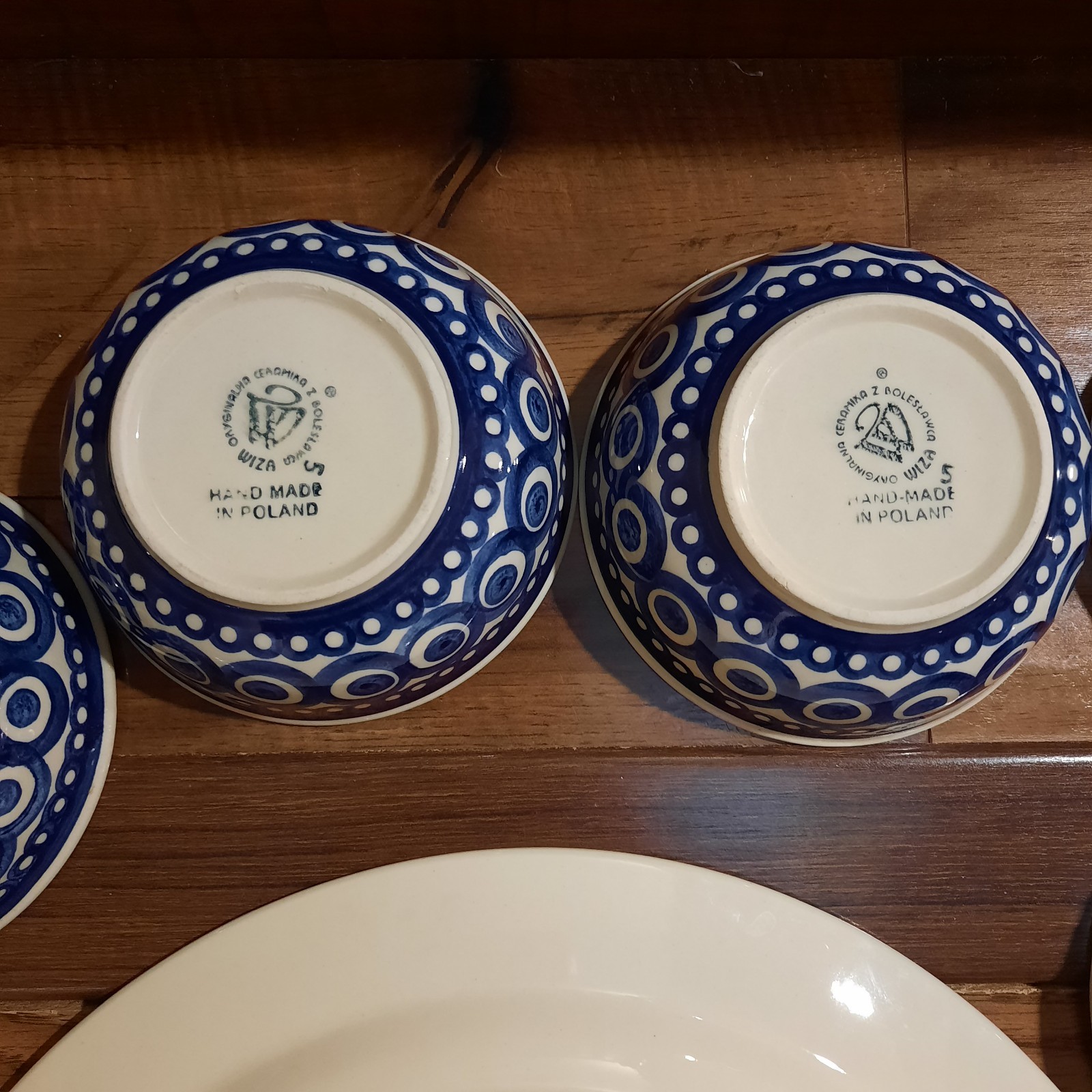 11-Piece Wiza, Boleslawiac Handmade & Hand-Painted Dishes~Platter, Plates, Bowls