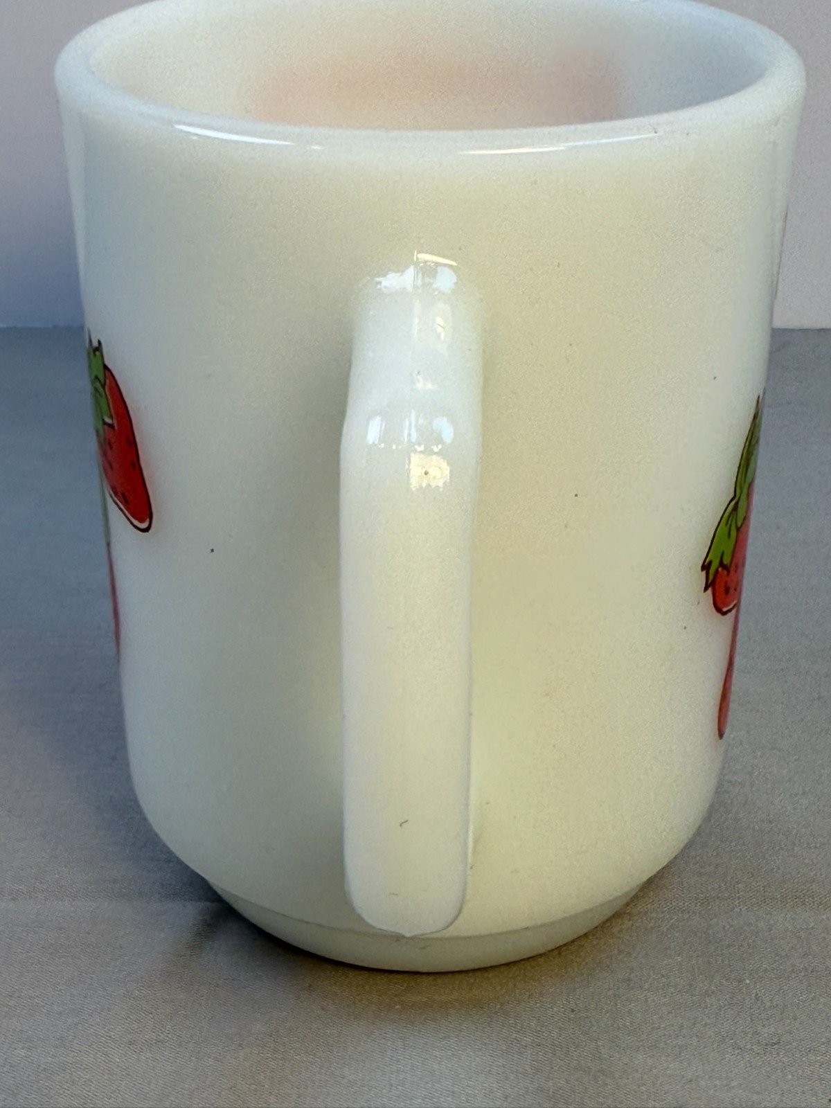 1980 Strawberry Shortcake Fire King Mug Anchor Hocking Milk Glass