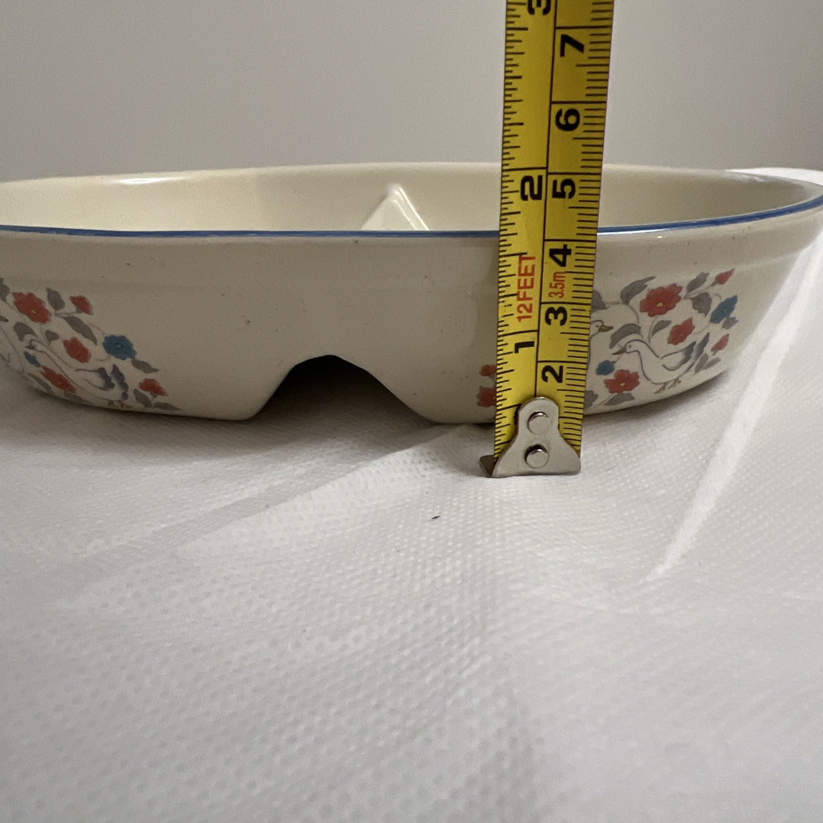 Vintage 80s 90s Divided Geese Split Baking Dish Country Collection CollectorRare