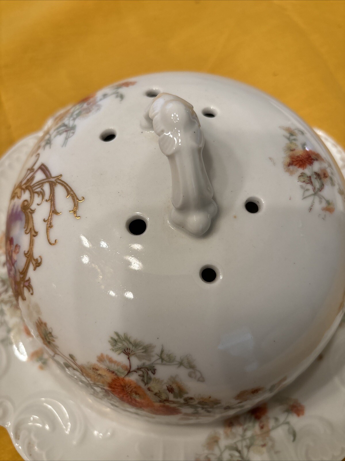 Limoges Victorian Scene Butter Dish-2-Piece