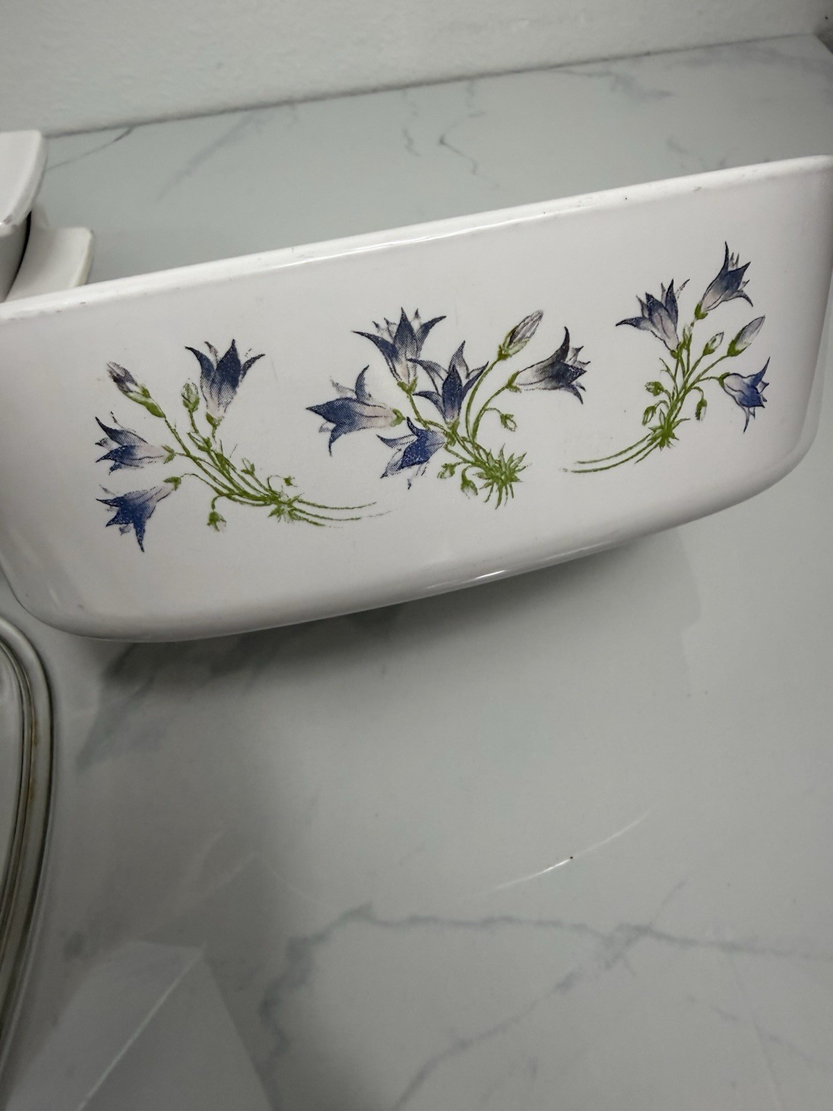Set Of 3 Vintage Corning Ware Blue Dusk Casserole Dishes with 2 Glass Pyrex Lids