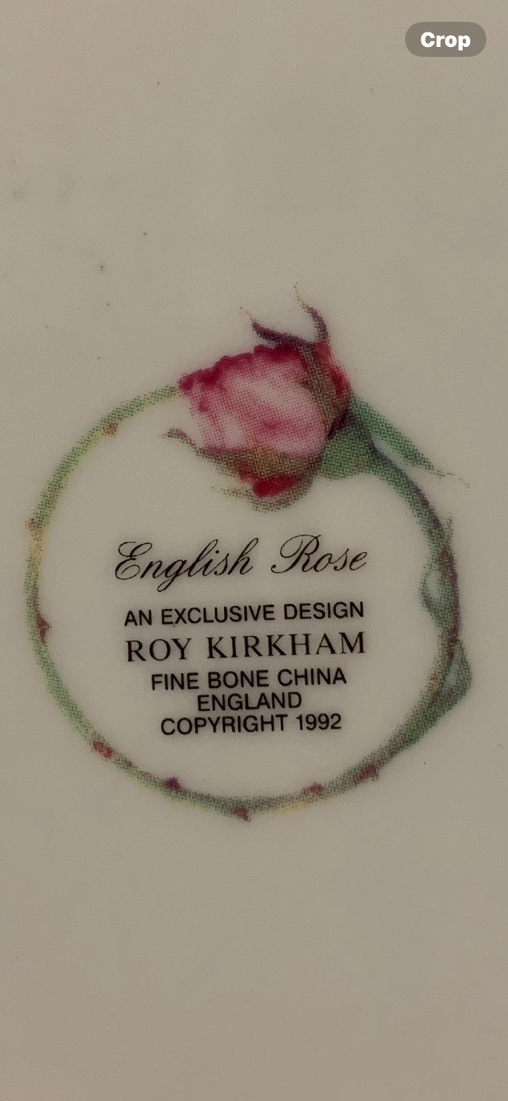 Roy Kirkham “English Rose” 12″ Platter (“cake plate”) Fine Bone China. MINT cond