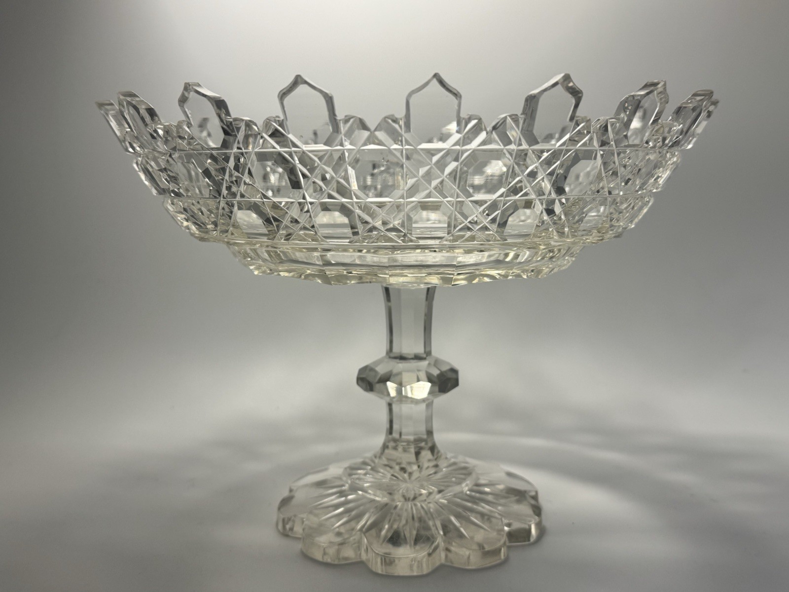 Incredible Rare Antique Anglo Irish Pedestal Fruit Bowl Centerpiece