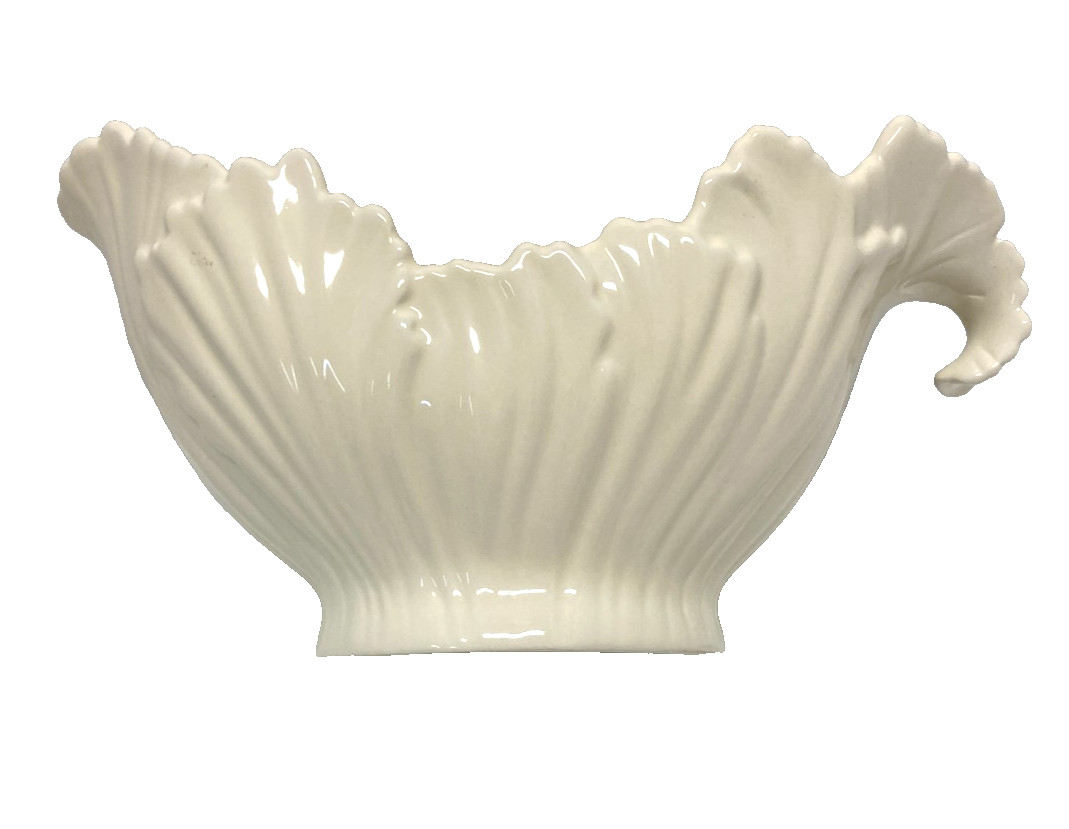 2009 Lenox 75th Anniversary Leaf Ceramic Gravy Boat Planter Ivory White – Lovely