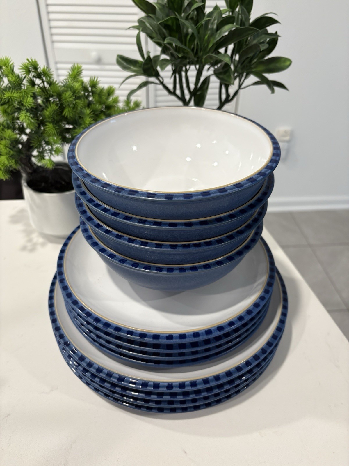Denby England Stoneware Dinner Plate & Bowl 12 Piece Set $799 msrp, NWOT
