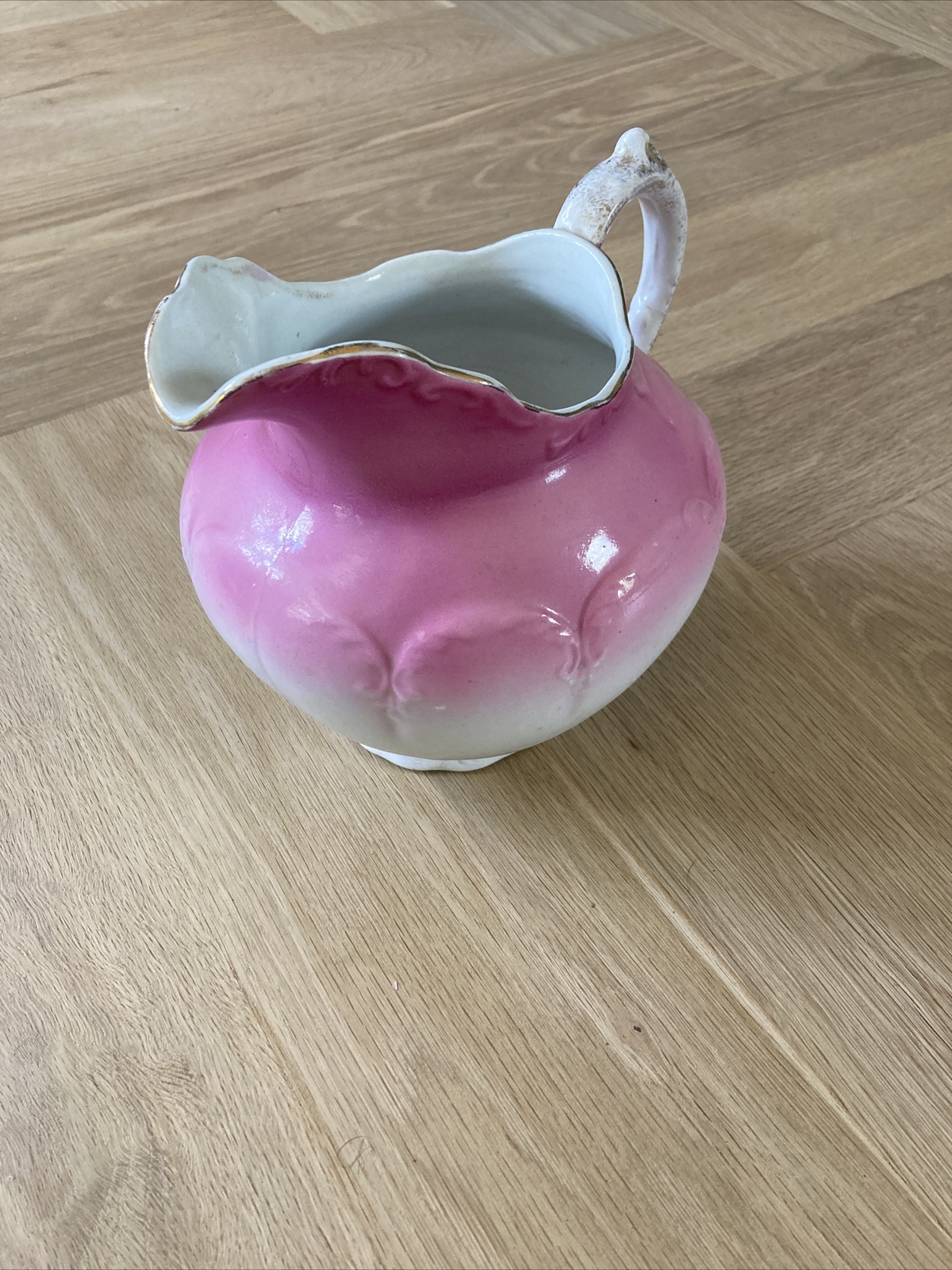 Gorgeous Peacock Rose Antique Pitcher by Warwick China