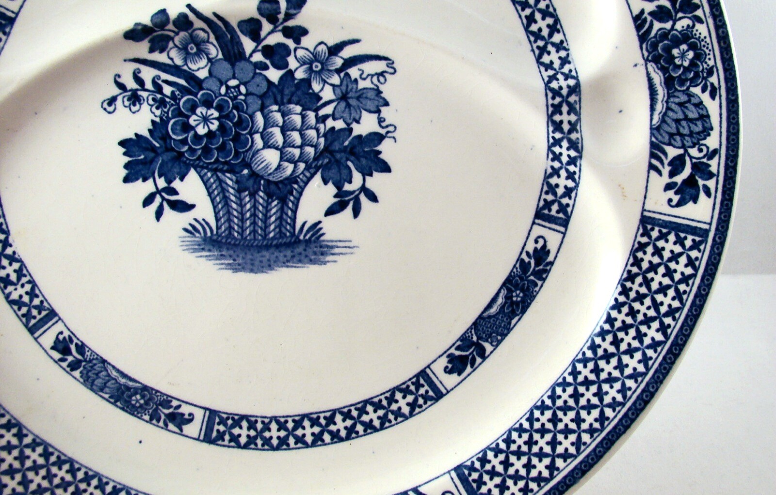 Booths England Flow Blue NANKIN A1452 Divided Grill Plate READ