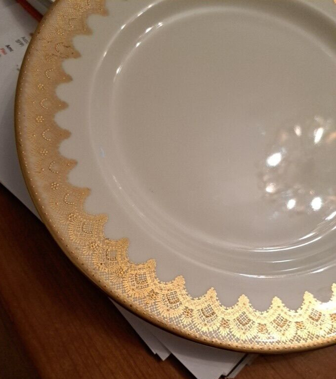 Replacement Plates Royal Doulton Dinner Encrusted Porcelain 10.5 England 6 Pc