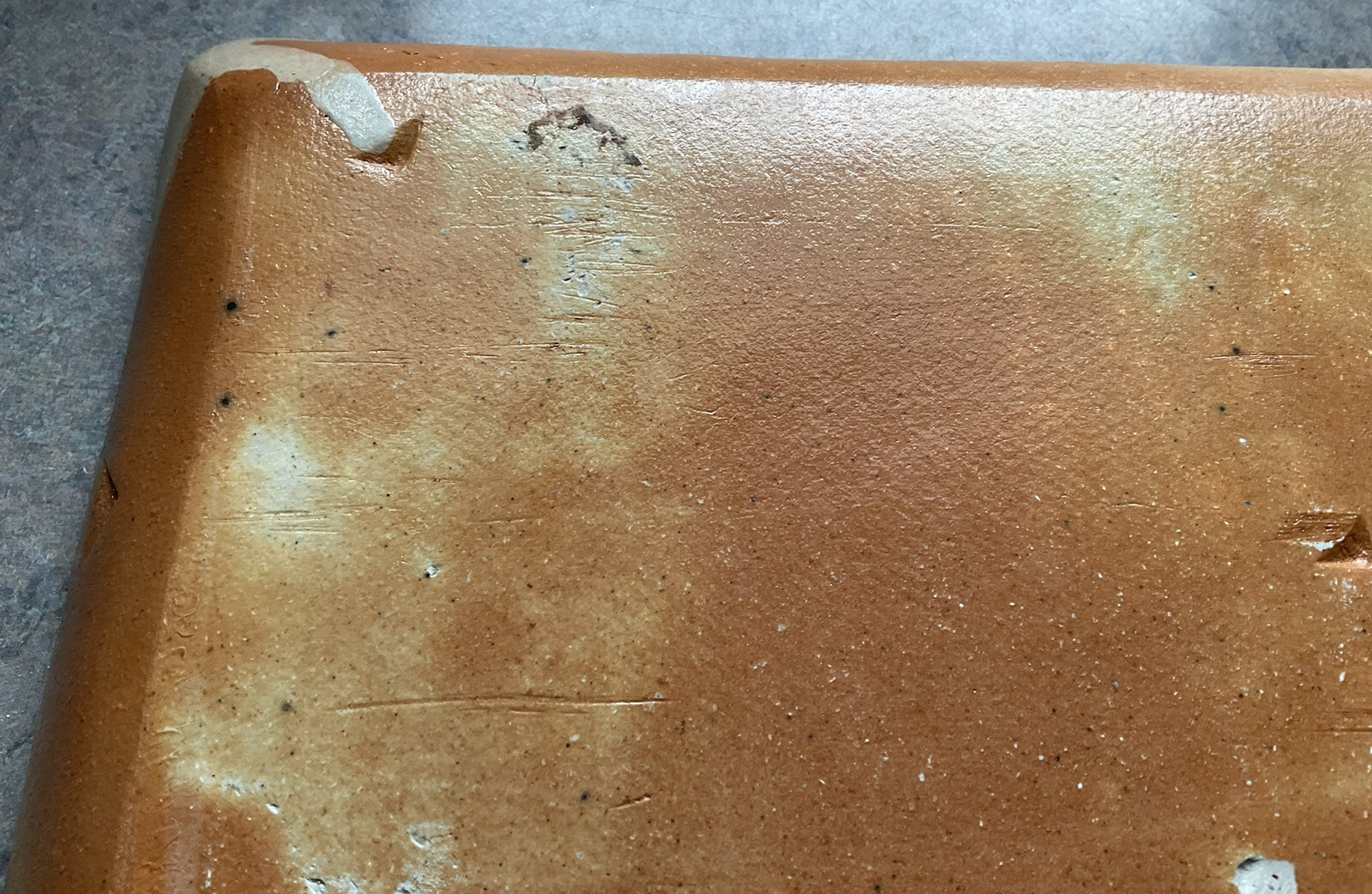 TERRY GESS :: STUDIO ART POTTERY 11”x 6” ABSTRACT TRAY Earthtones Signed NC USA