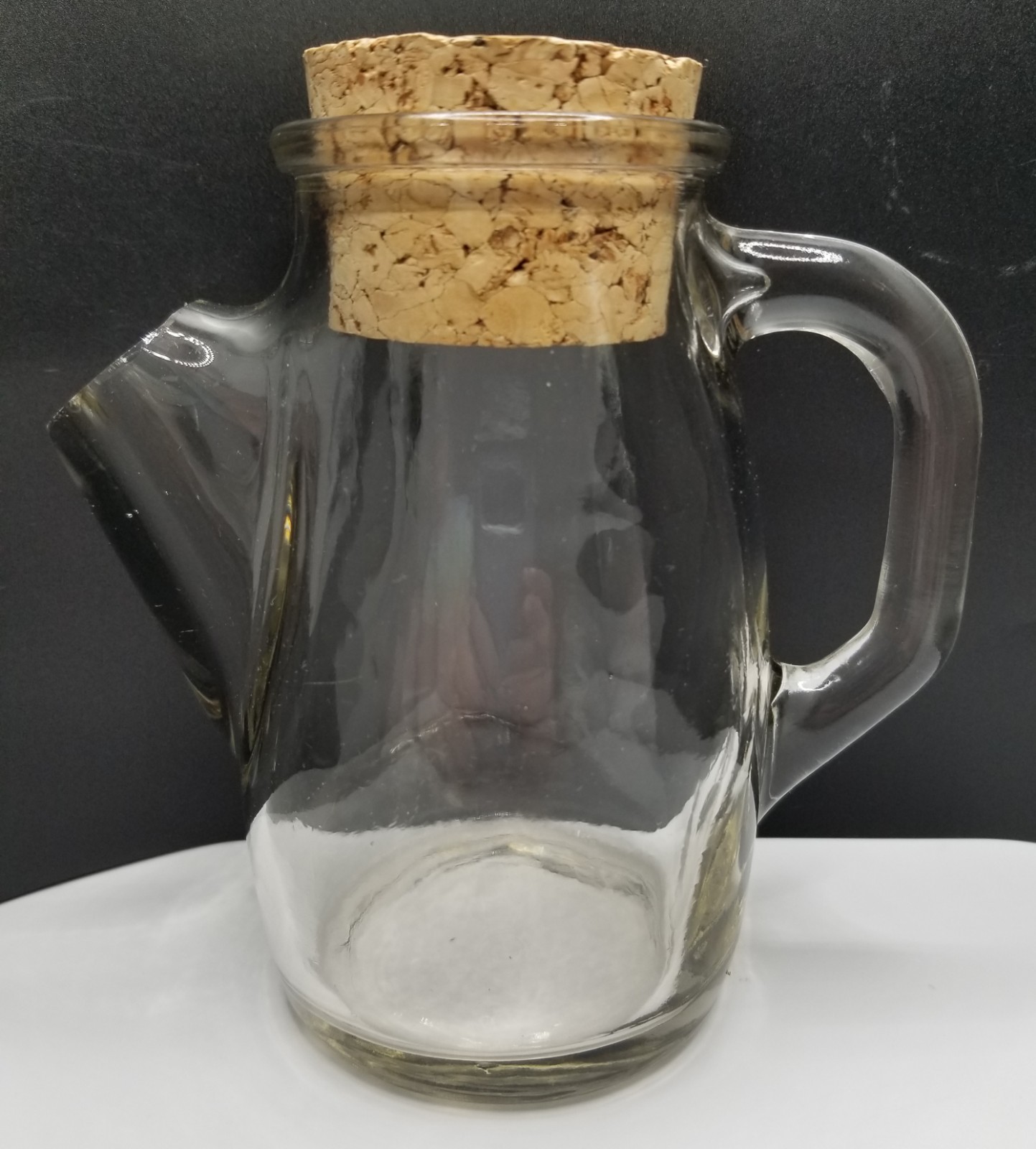 Vintage Wheaton Heavy Glass Candy Nut Server Pitcher Snub Spout Cork 1950s