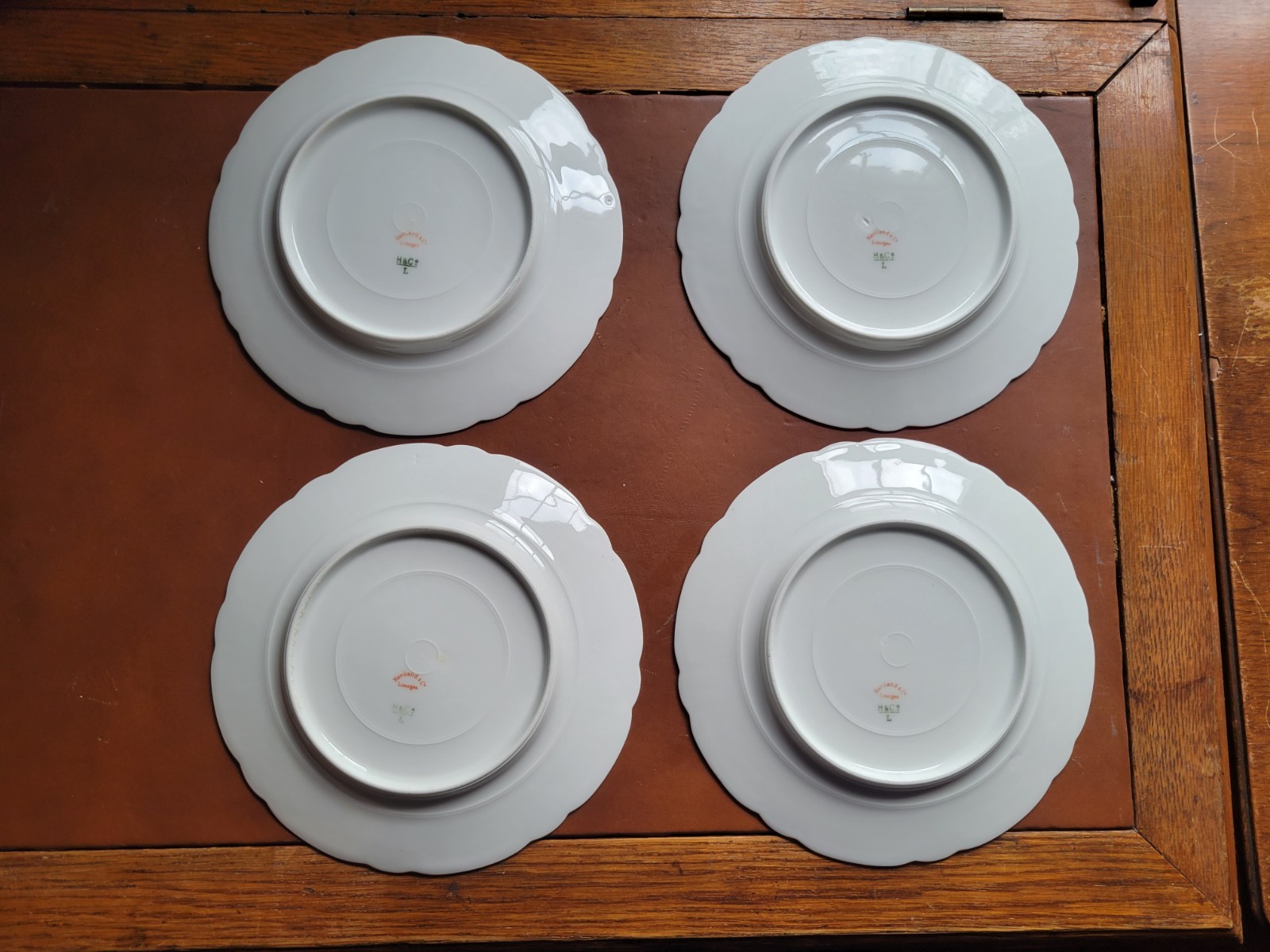 (4) Haviland 7.25 Inch Salad PLATES – Yellowish Brown Flowers -Limoges
