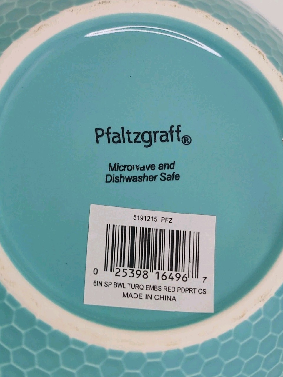 2 Pfaltzgraff Pad Print Textured Cereal Soup Bowl Turquoise Red Dots New