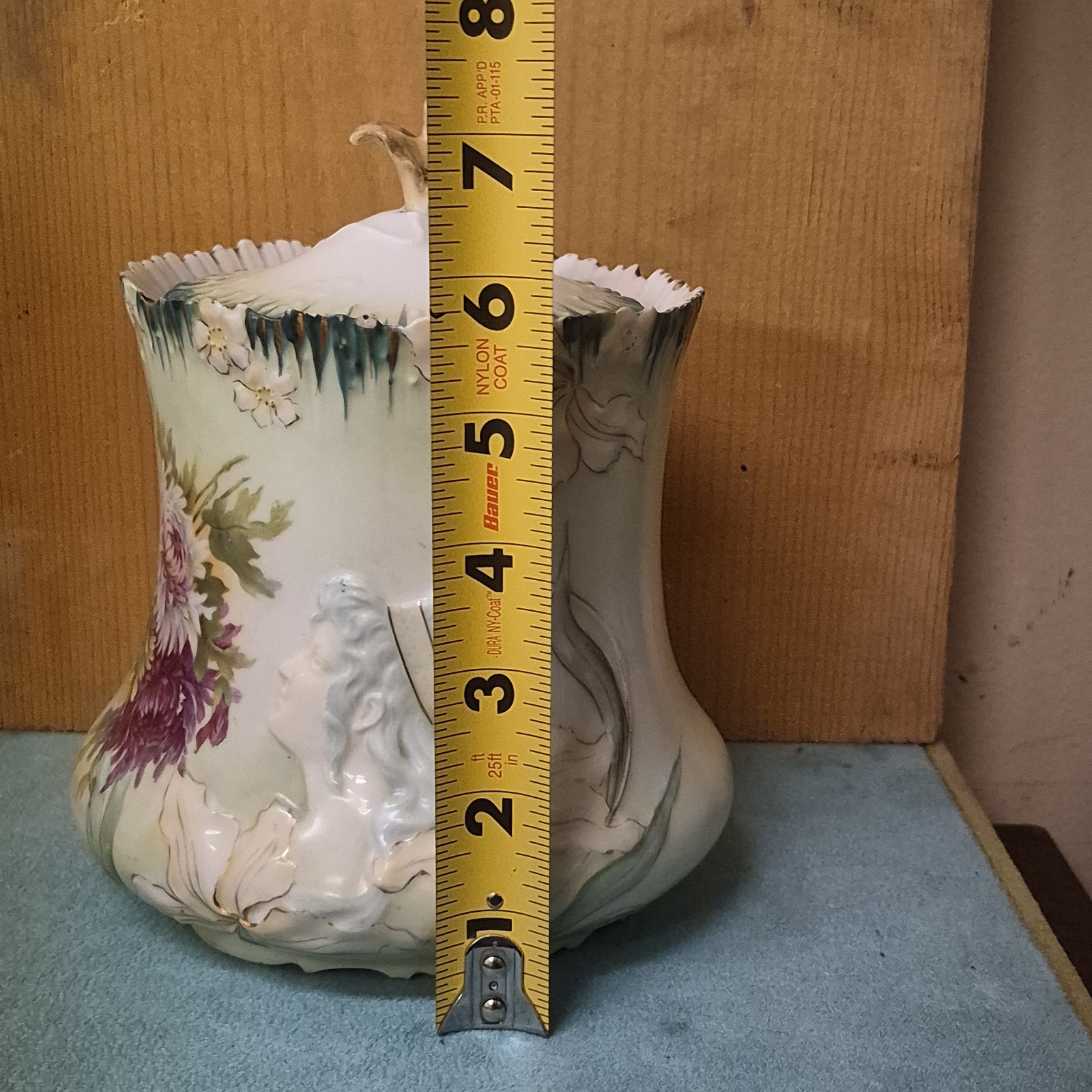 Antique RS Prussia Hidden Image Porcelain Biscuit Cracker Jar Art Nouveau
