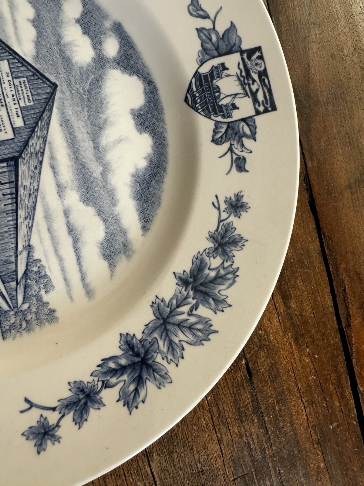 Vintage Wood & Sons Atlantic Canada Covered Bridge Transferware Plate Cottagecor