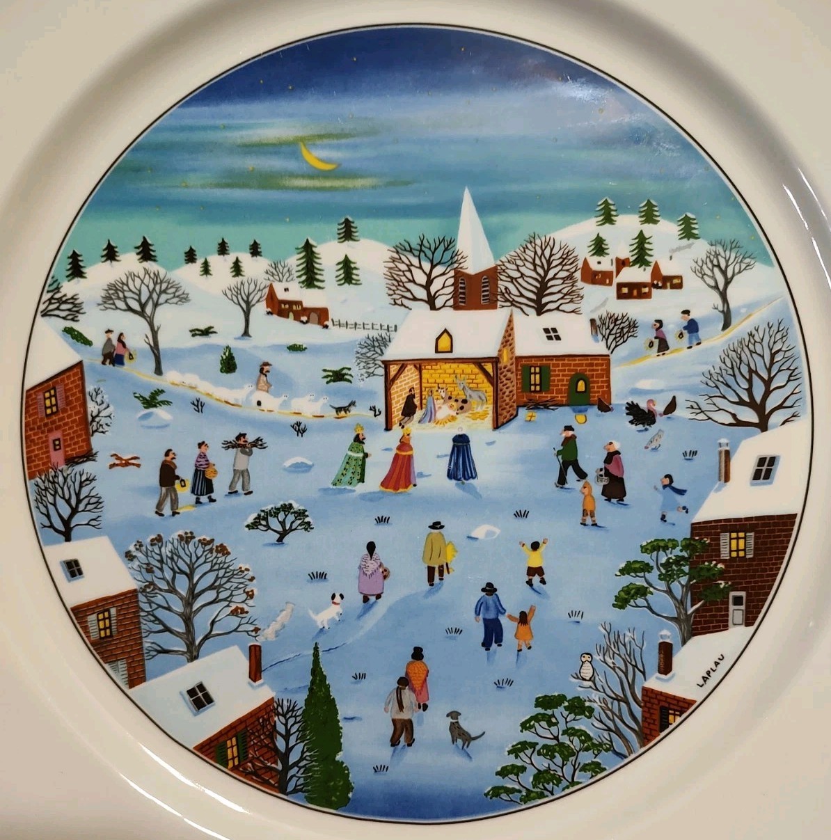 Vintage VILLEROY & BOCH “Design Naif Christmas” 12-1/4″ Round Serving Platter