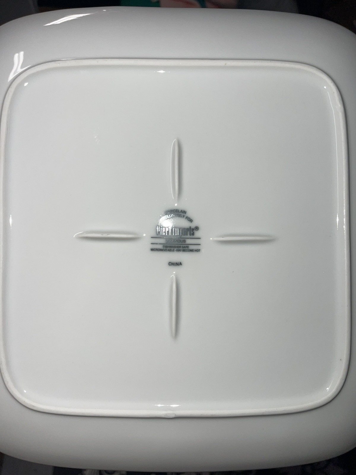 Set Of 6 Pier 1 New Luminous Square White Dinner Plates Set Elegant Dining Dish
