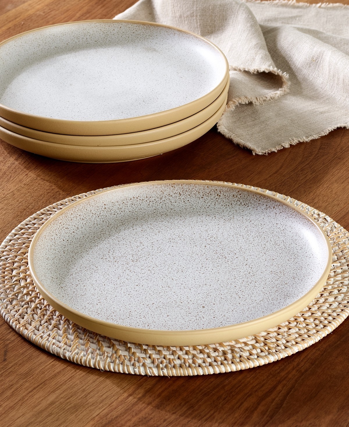 Oake Clay Dinner Plates Solid and Speckled Glaze 10”