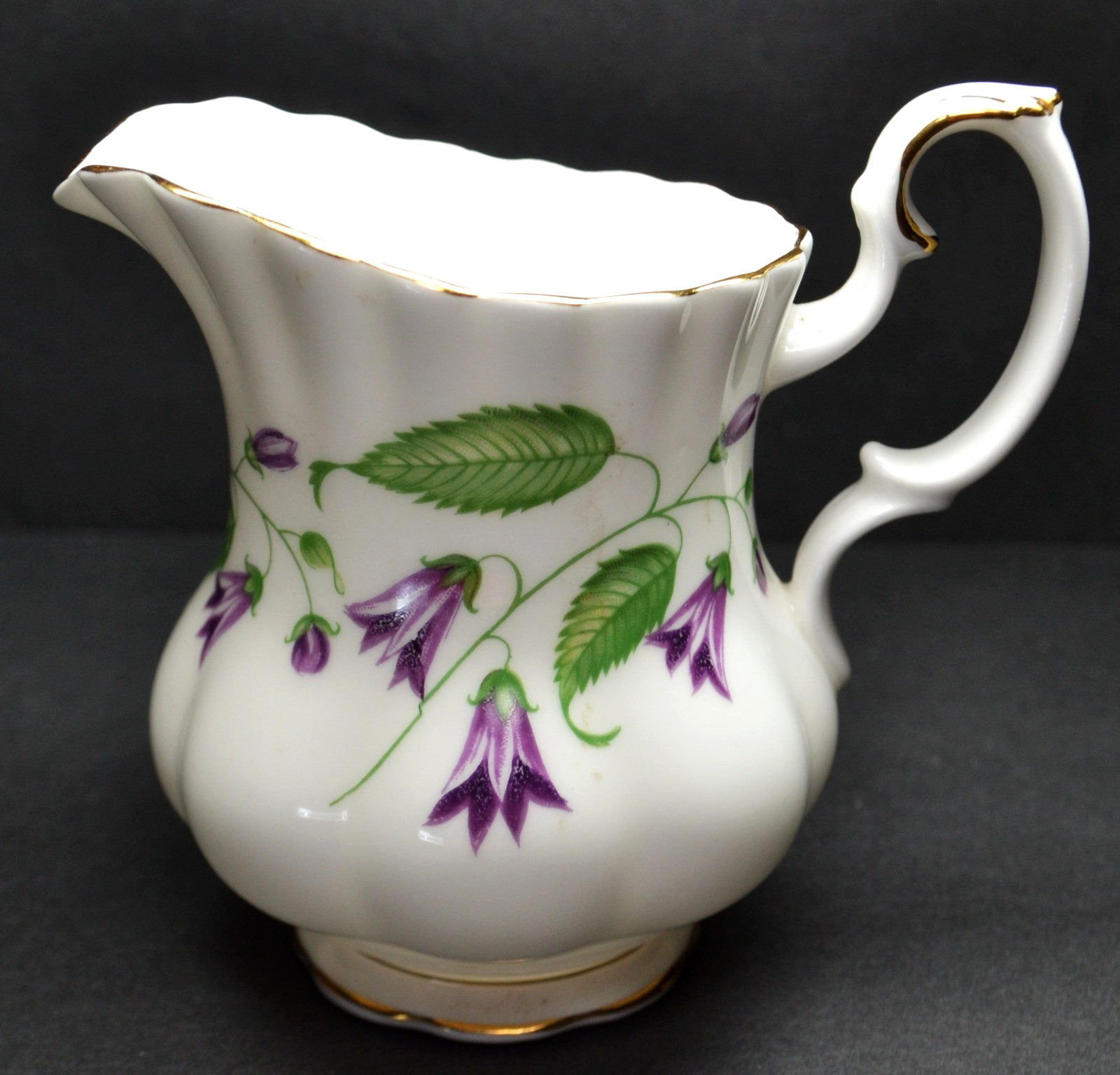 Vintage Royal Albert Bone China Creamer & Sugar Bowl Blue Bell Gold Trim England