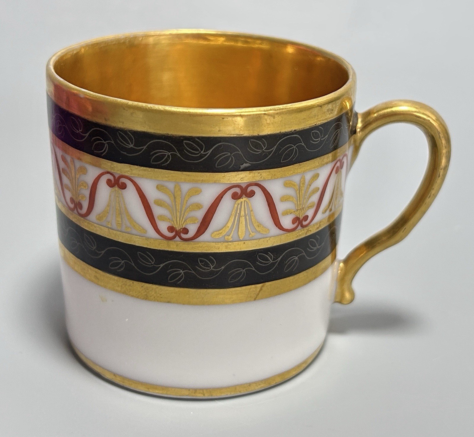 Antique Nast Veiux Paris Porcelain Cup C1815s Gilt French Empire 2.5”H Gold