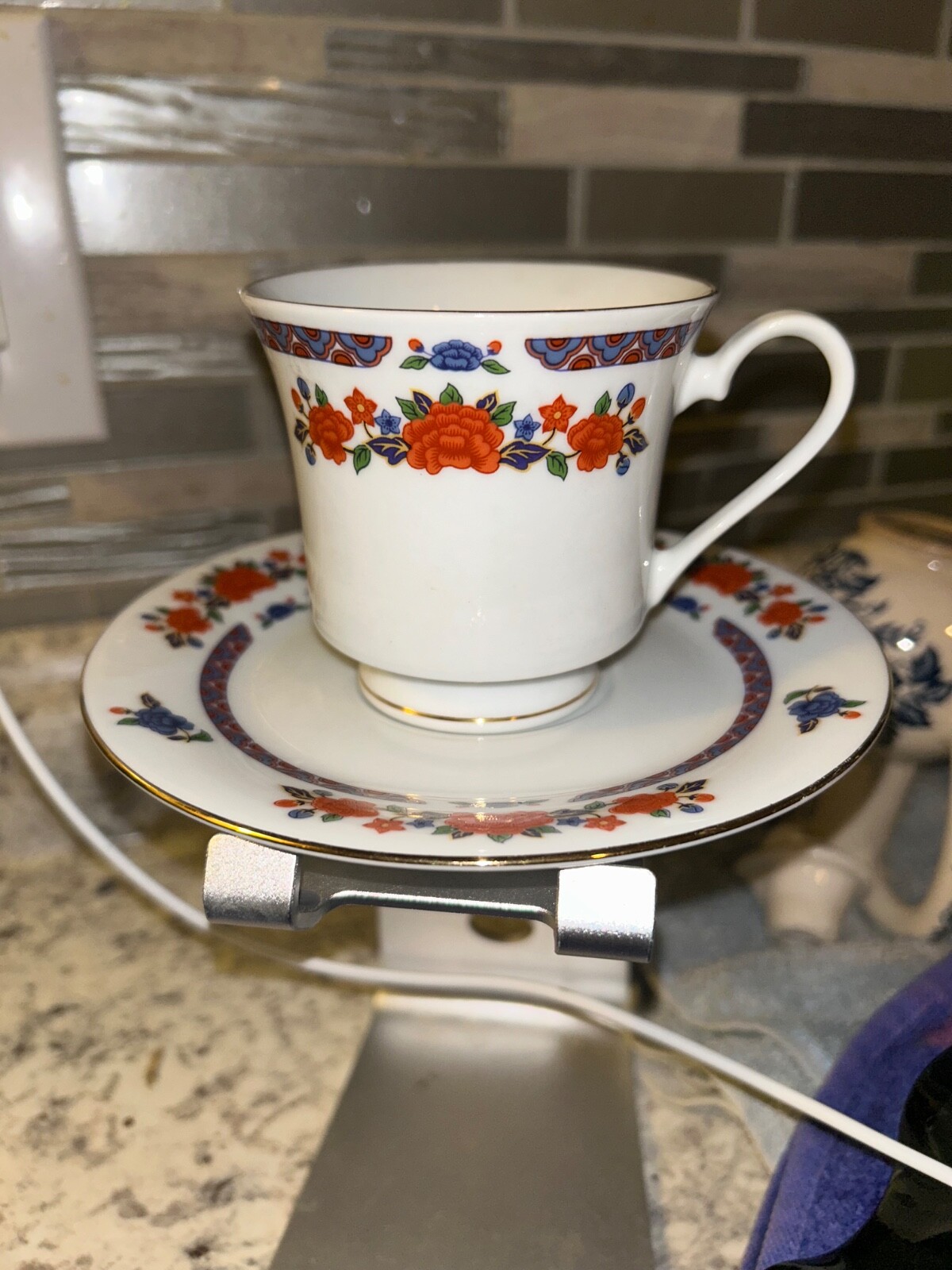 CROWN MING – 7 Pc Set – Fine Bone China Jian Shiang Tea Cup w/ Plates