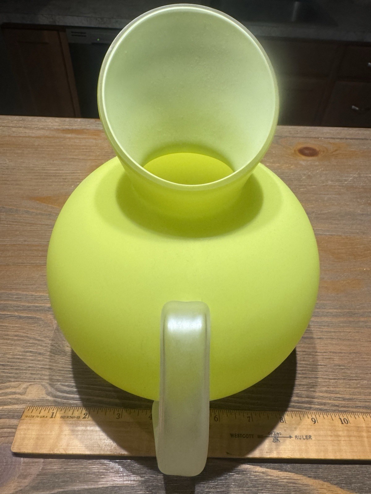 Kosta Boda Anne Nilsson Yellow Art Glass Vase Pitcher Scandinavian Postmodern