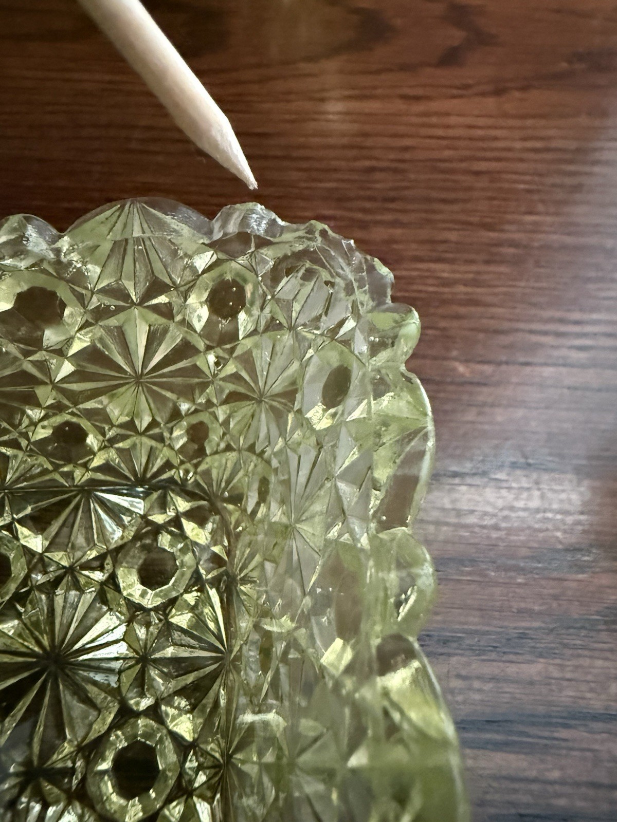 Hobbs Brockunier & Co Vaseline Uranium Glass Daisy & Button Berry Bowl Set #101