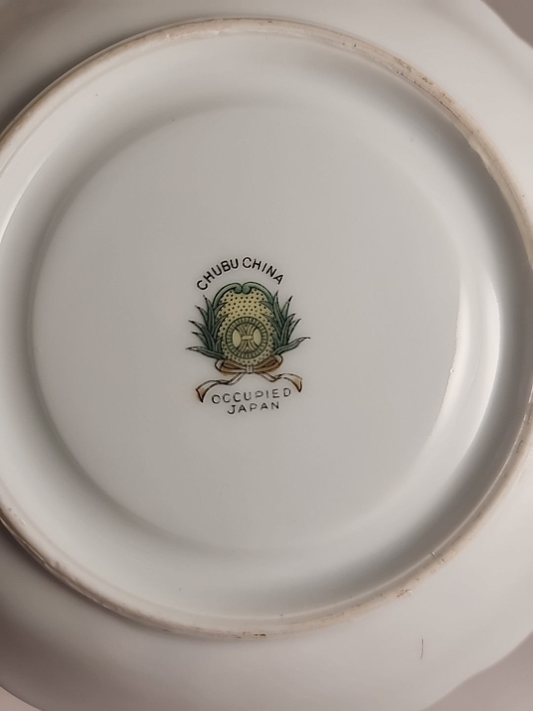 Vintage Chubu China Saucer Made in Occupied Japan Hand-Painted Gold Gilt Moriage