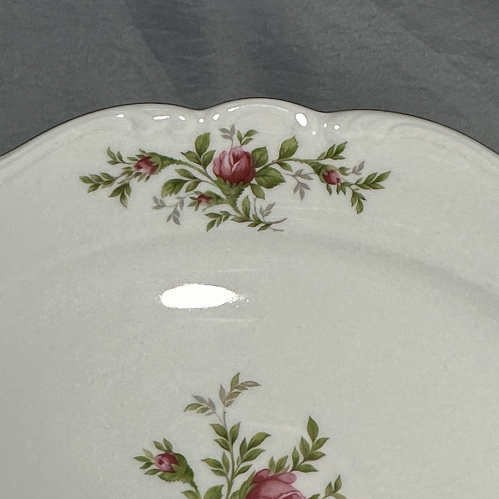 Johann Haviland Moss Rose Large Serving Platter 15”L Gold Trim Bavaria 1970’s