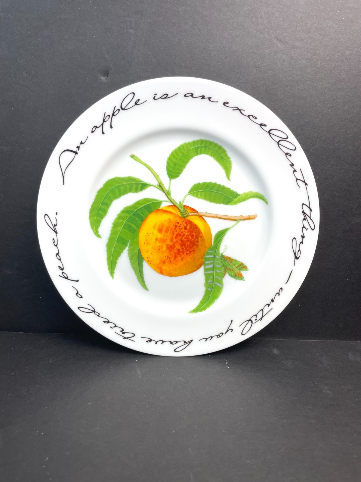 Set 4 WilliamsSonoma Orchard Suite Plates Fruit Design 7.75″ Japan Decorated USA