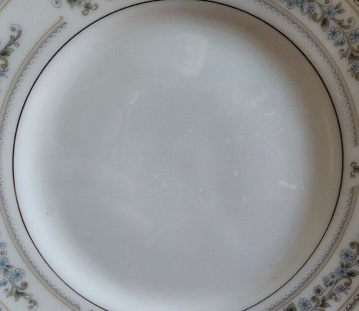 Elington Bread Dessert Plates 6 1/4″ (pairs) Wade Porcelain White Blue Platinum!