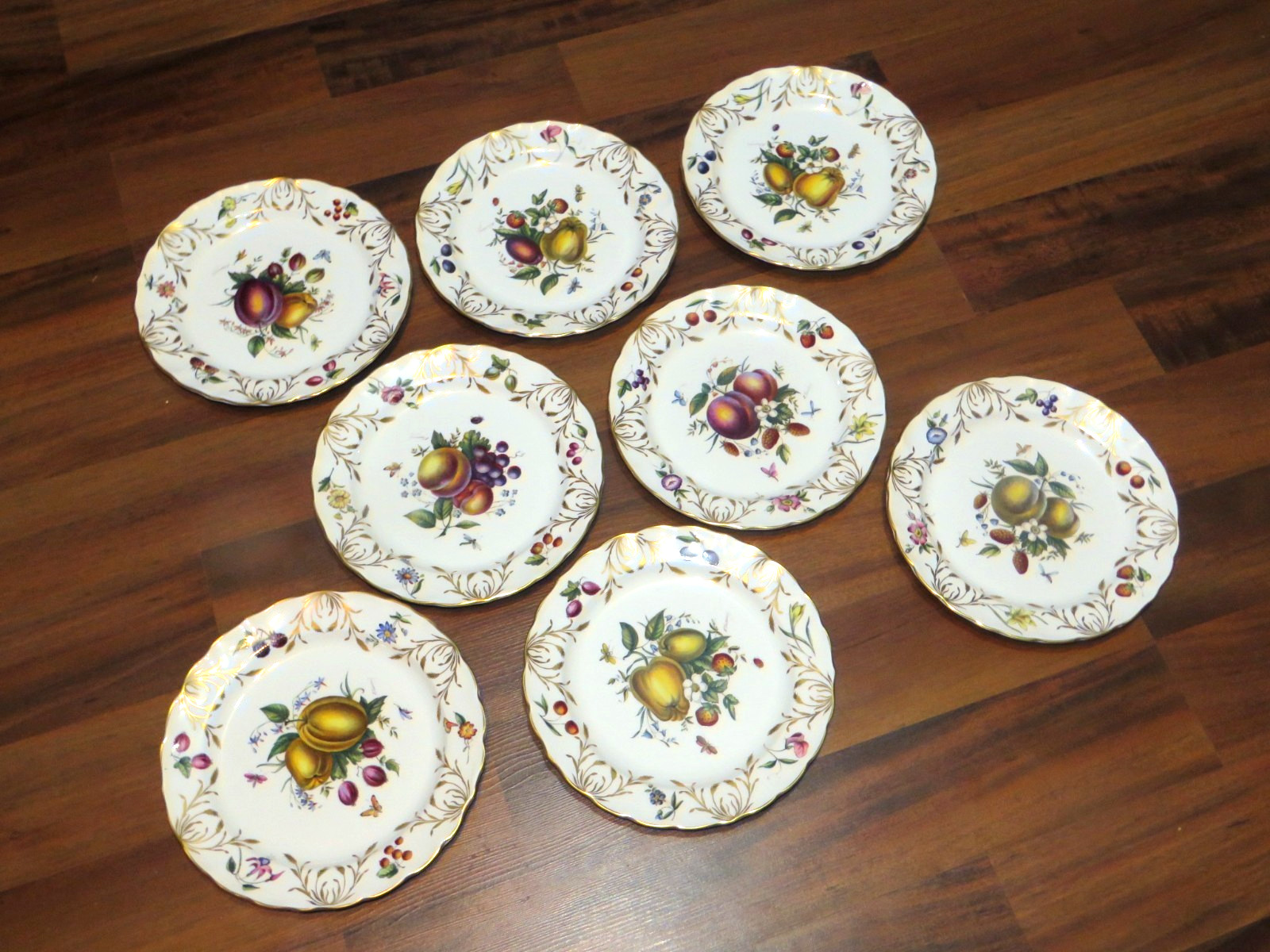8 Royal Worcester 9″ Bone China Botanical Style Plates Signed E. Townsend