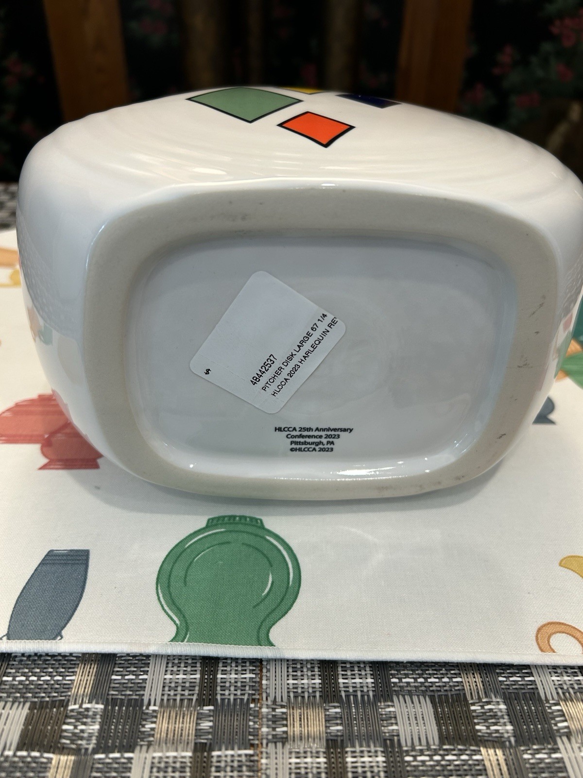 2023 Conference exclusive Harlequin Fusion Large Disk Pitcher, NEW!