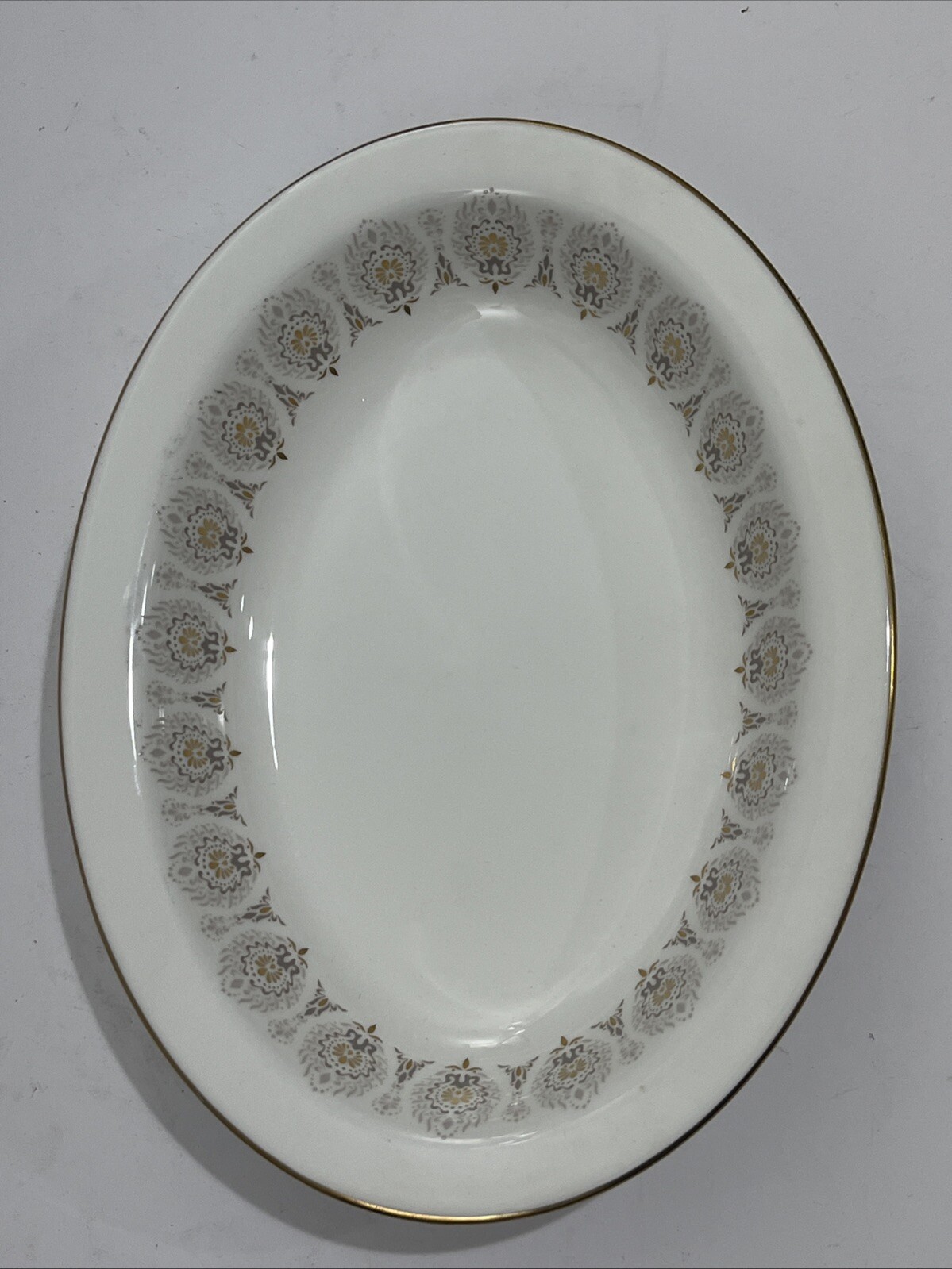 Vintage Wedgwood Medina Beige Bone China Oval Vegetable Serving Bowl 10”