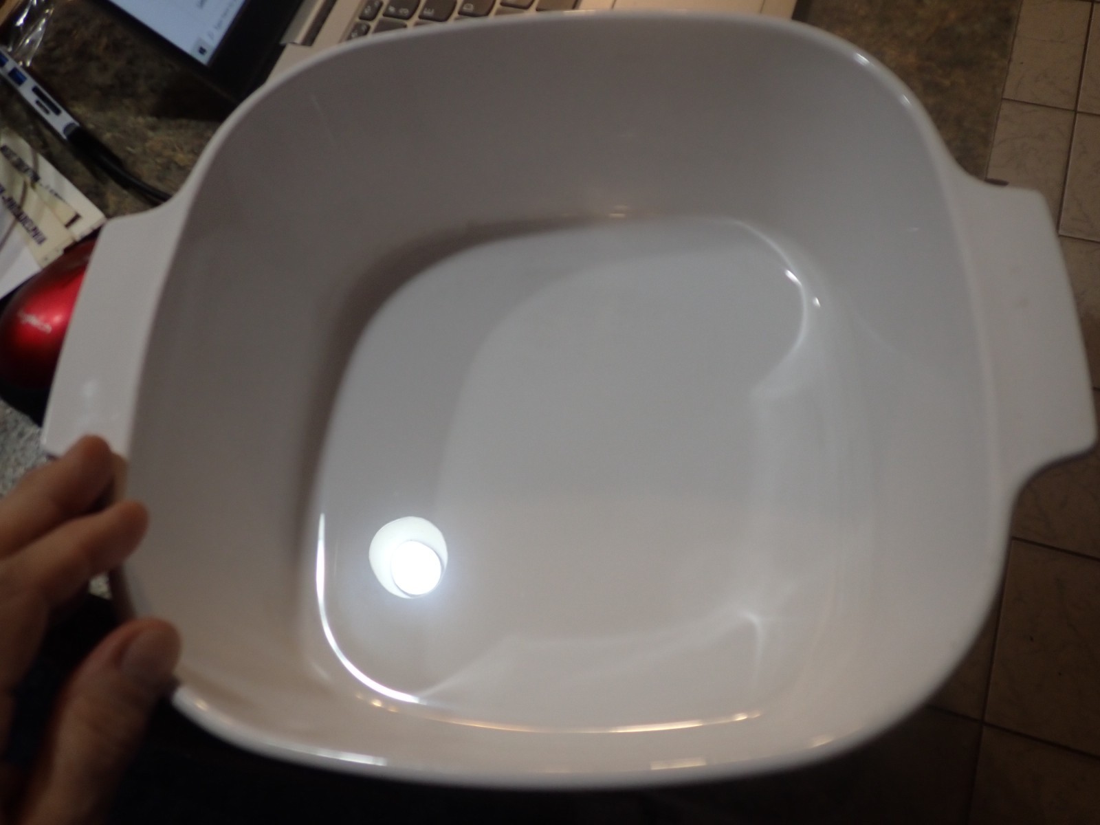 Corning Ware Blue Dusk A-3-B 3 Liter With Pyrex A-9-C Lid white purple