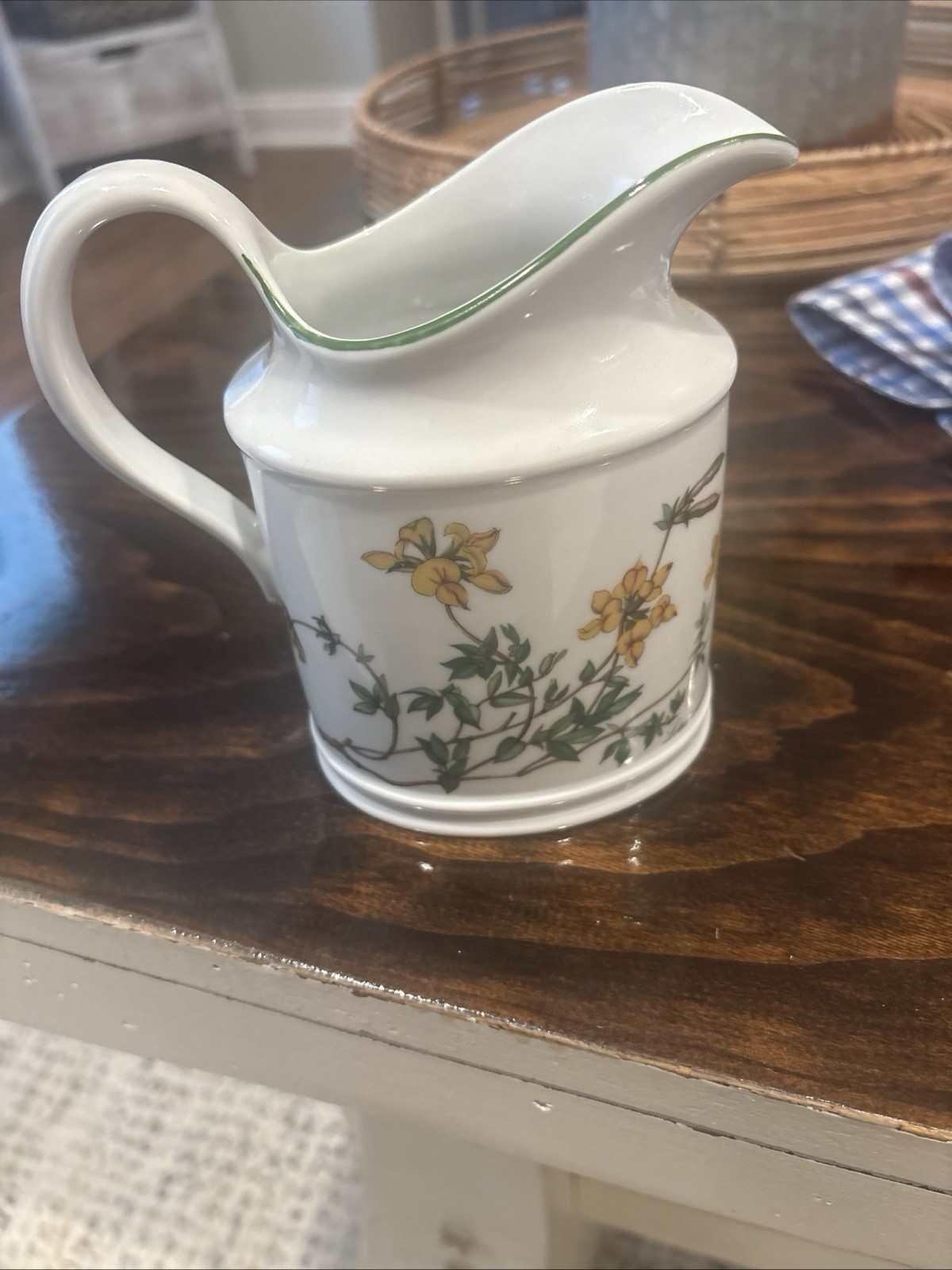 German Small Botanic Vintage Ceramic Pitcher