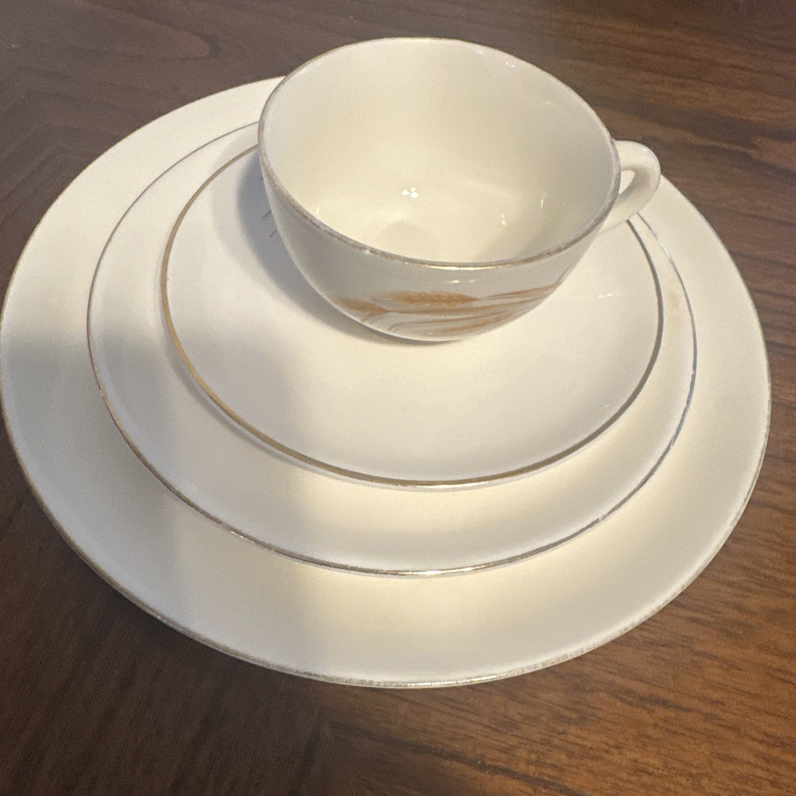 Vintage Golden Wheat Dishes Set Of Four Cup ,Saucer, And Two Plates.