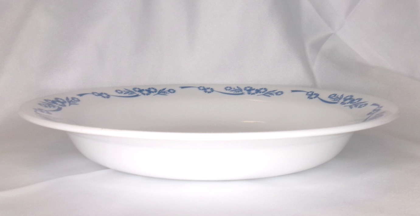 Corelle Blue Cornflower 60th Anniversary Flat Rim Shallow Pasta Bowl 15 oz.