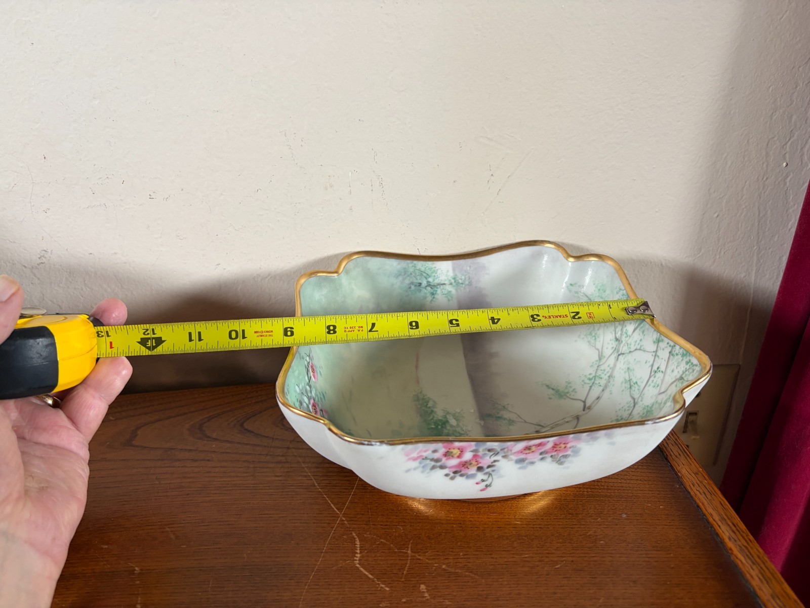 Pickard Vellum “Wildwood” Large Square Bowl Florence James