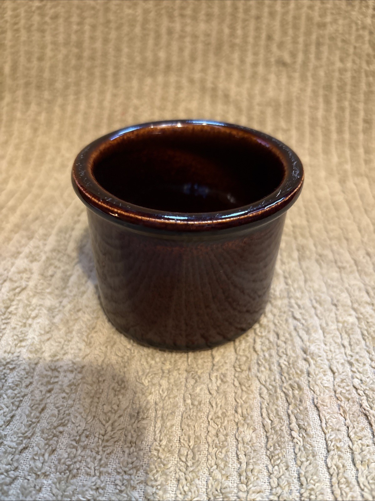 Vintage Brown Glazed Stoneware Salt Holder, Sides, Etc.