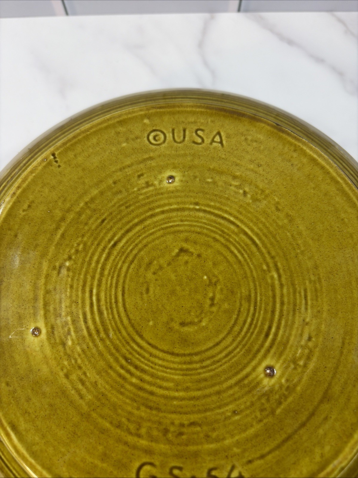Vintage USA Olive Green Casserole Dish Bowl Lid Pottery Stoneware; MCM Beauty!!