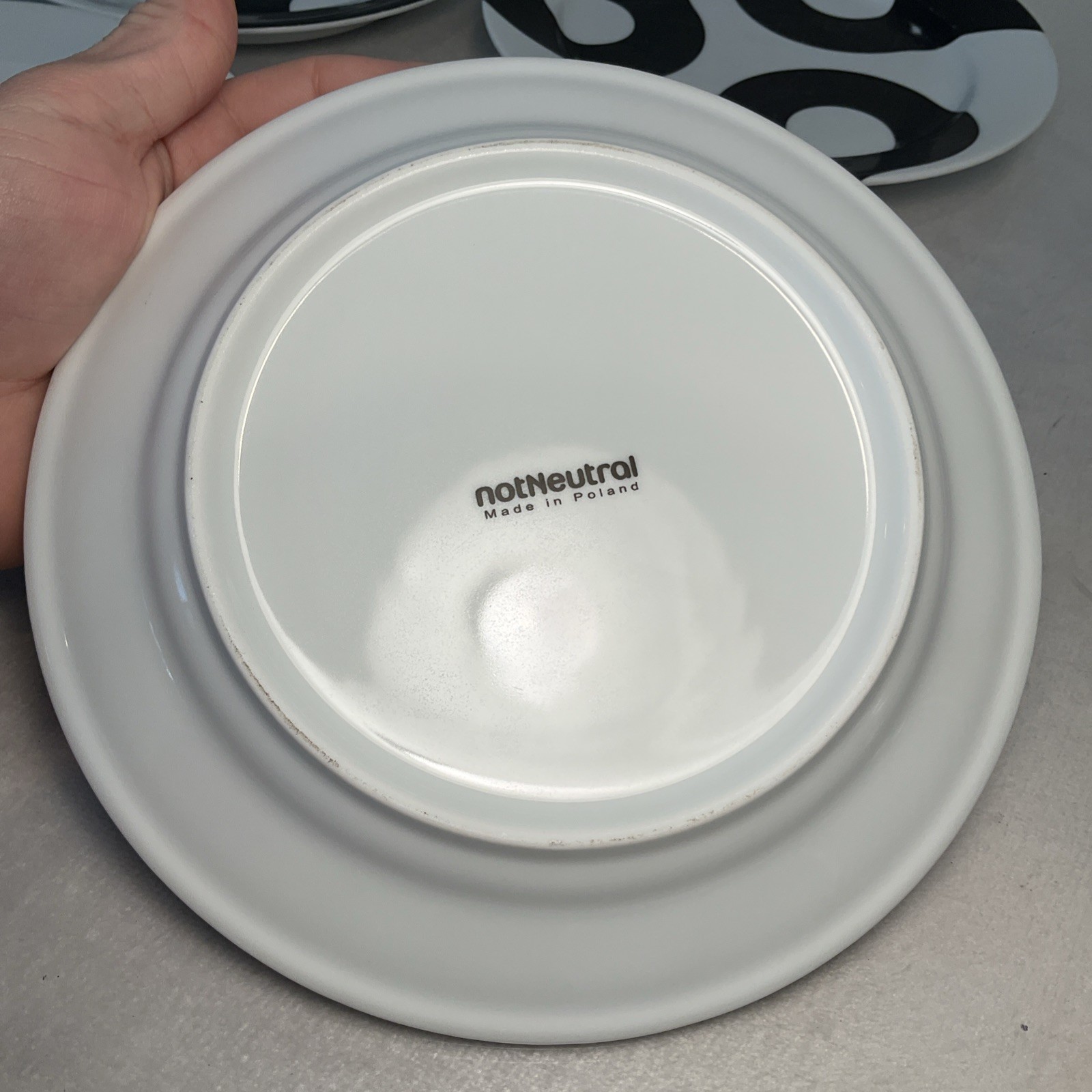 notNeutral 8” plate Set – Black and White. Set Of 4.
