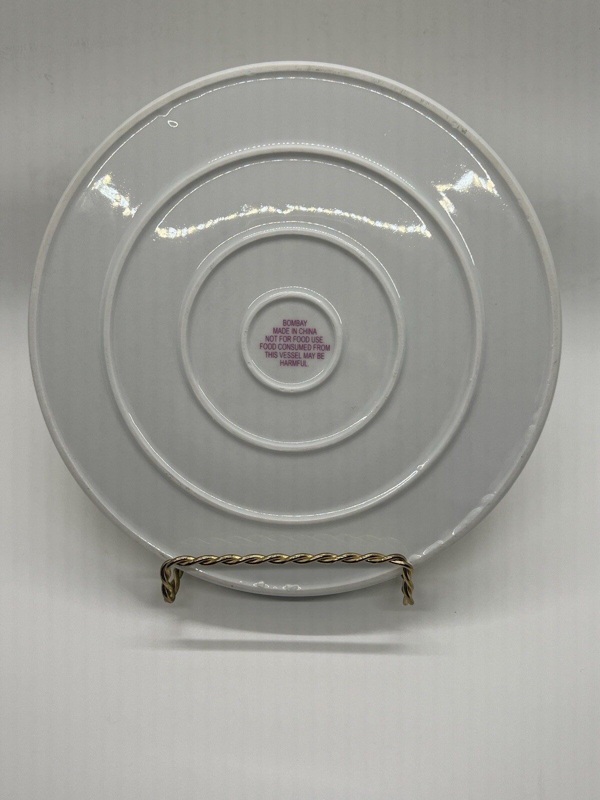 Bombay Decorative Plate Dish Pink Rose Border Bridgerton Style