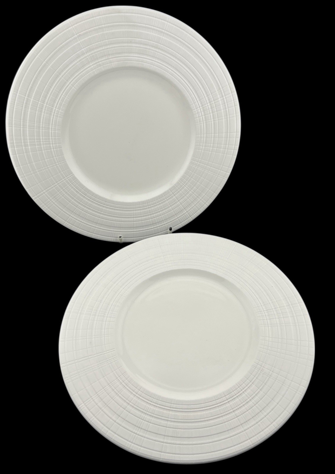 2 Calvin Klein Salad Plates Mollusk Textured Matte White Hard To Find 9.25”
