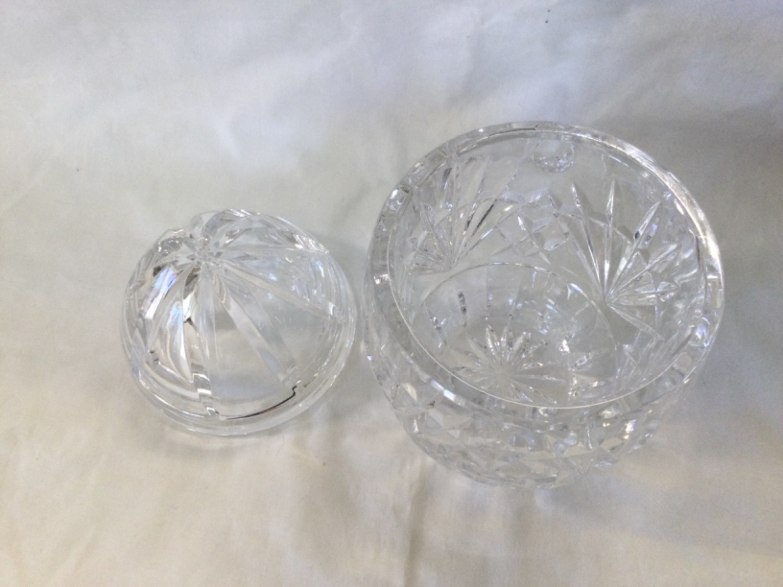 Crystal Egg Shaped Trinket Dish Easter Candy Jar Clear Crystal