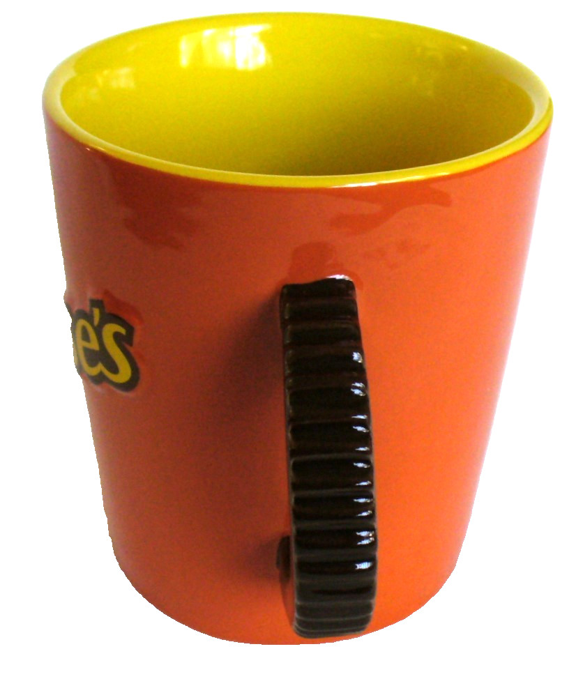 New~3D~HERSHEY’S~Fitz&Floyd~REESES~Coffee~MUG~Brown Grooved Handle~4″ x 3.75″
